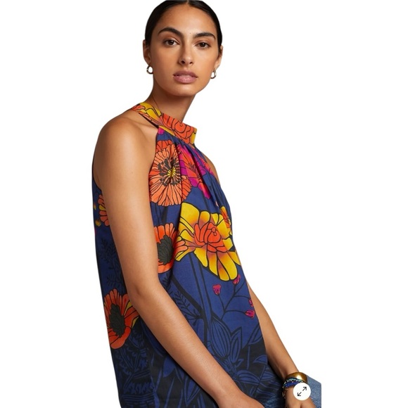 Anthropologie Roopa Pemmaraju Floral Halter Tank size M - Picture 12 of 13